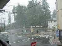 家から見た風雨の様子