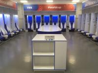 試合終了後の日本代表ロッカールーム